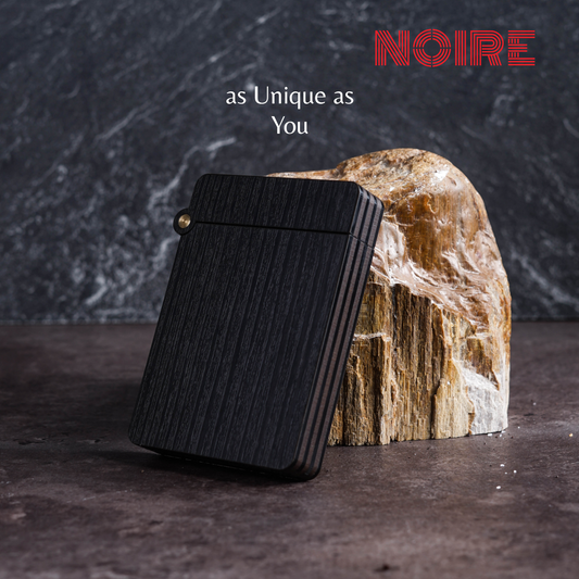 NOIRE Card Wallet BlackWood Minimalist Unique Compact Card Holder Handcrafted Fidget NameCard