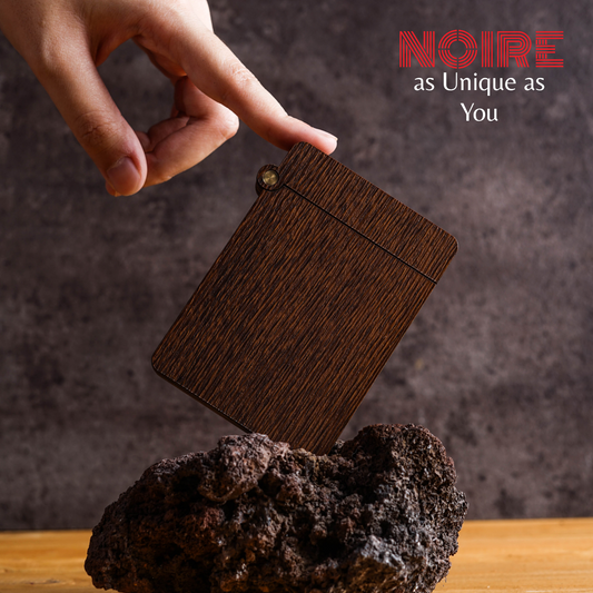 NOIRE Card Wallet FuzeBrun Minimalist Unique Compact Card Holder Handcrafted Fidget NameCard